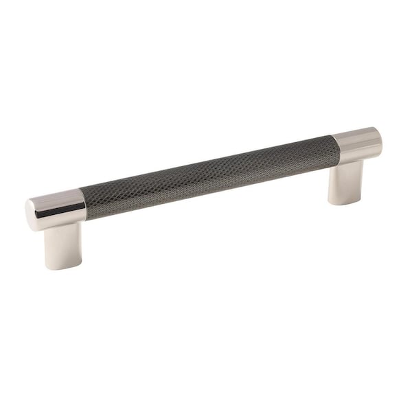 Amerock Esquire 6-5/16 in. (160 mm) Polished Nickel/Gunmetal Drawer Pull (10-Pack)