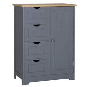 23.6 in. W x 11.8 in. D x 31.6 in. H Gray Freestanding Linen Cabinet with Drawers and Shelves in Gray