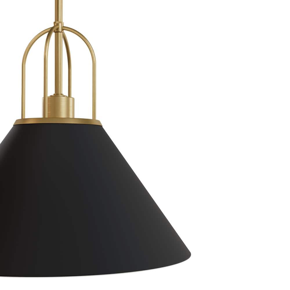 Matte Black and Luxe Gold Aluminum Pendant Light Fixture