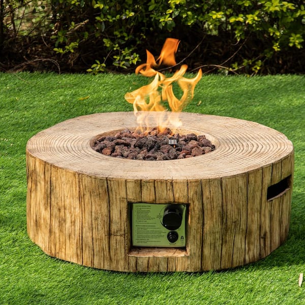 28 In X 10 H Round Exterior Faux, Faux Stone Fire Pits