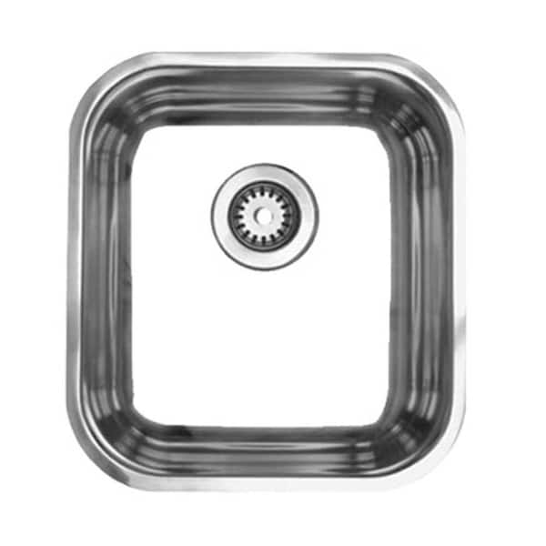 Whitehaus Collection Noah's Collection Brushed Undermount Stainless Steel 15.25 in. 0-Hole Single Bowl Kitchen Sink