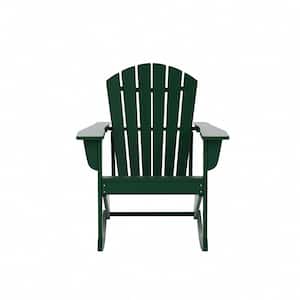 Mason Dark Green Adirondack HDPE Plastic Outdoor Rocking Chair