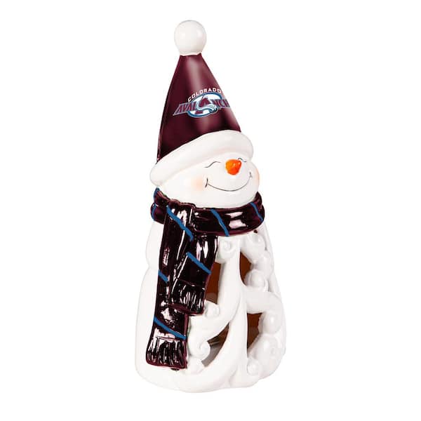 Colorado Avalanche Snowman LED Christmas Garden Statuary, 8 in.