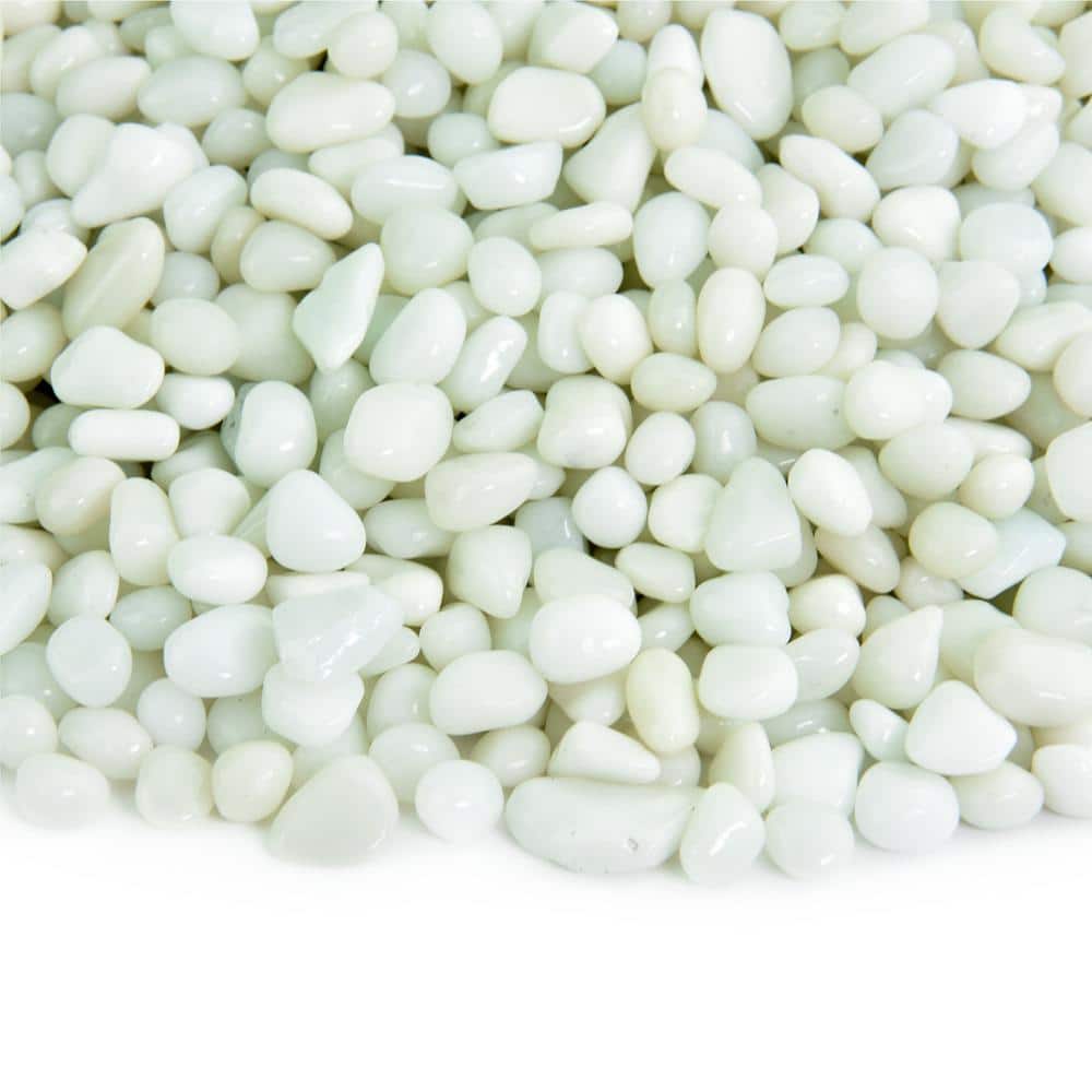 Snow White Decorative Fire Glass Dots, 10 lbs