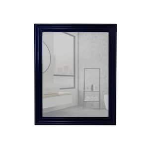24 in. W x 30 in. H Framed Rectangular Bathroom Vanity Mirror in Blue