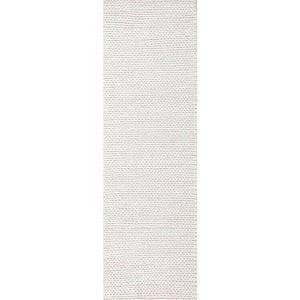 Caryatid Chunky Woolen Cable Off-White 3 ft. x 6 ft. Runner Rug
