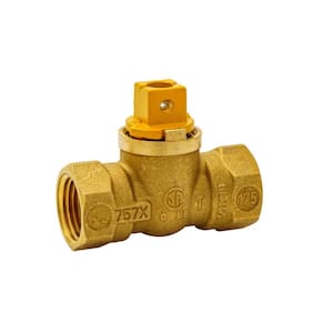 1/2 in. Brass Flat/Square Head-Handle FPT 1-Piece Body Gas Ball Valve