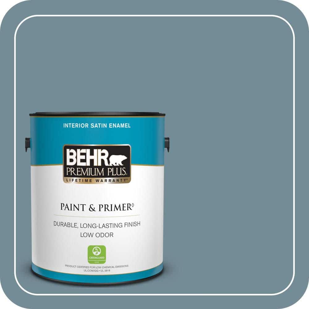 1 gal. #QE-54 Shaker Blue Satin Enamel Low Odor Interior Paint & Primer price history on PriceWatchPro
