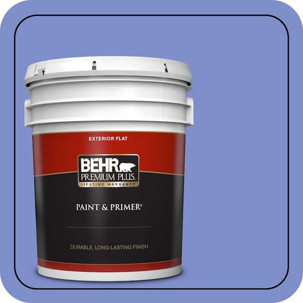 BEHR PREMIUM PLUS 5 gal. #P540-5 Pansy Garden Flat Exterior Paint & Primer