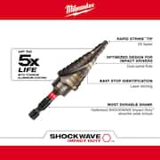 SHOCKWAVE 3/16 in. - 7/8 in. #4 Impact-Rated Titanium Step Drill Bit (12-Steps)