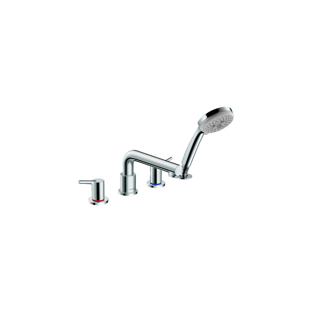 Brushed Nickel Modern Deck Mounted Tub Faucet with Handshower