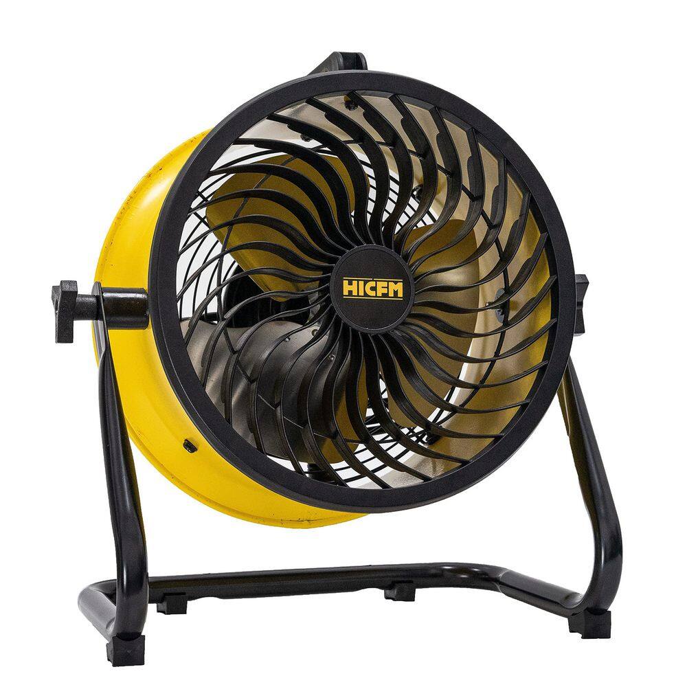 HICFM 10 in. Yellow Air Circulator Floor Fan, 1000 CFM Turbo Fan, 360° Pivot Head, 3-Speed, 1/12 HP Motor, UL Listed price history on PriceWatchPro