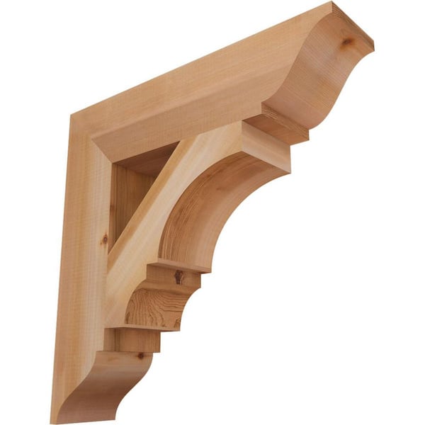 Ekena Millwork 5.5 in. x 24 in. x 24 in. Western Red Cedar Balboa Traditional Smooth Bracket