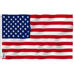 Fly Breeze 4 ft. x 6 ft. Polyester USA American United States Flag 2-Sided Banner with Brass Grommets and Canvas Header