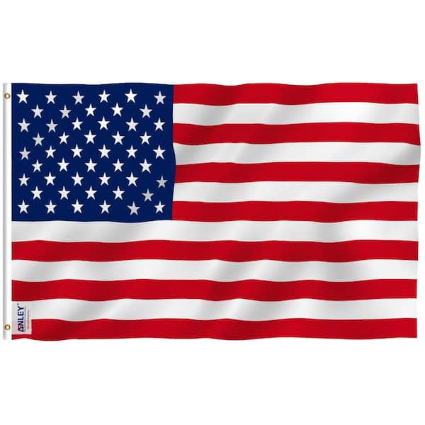 ANLEY Fly Breeze 4 ft. x 6 ft. Polyester USA American United States Flag 2-Sided Banner with Brass Grommets and Canvas Header