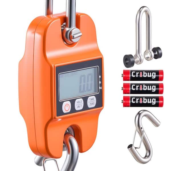 Digital Crane Scale, 880 lbs./400 kg Max Capacity, Handheld Hanging Scale with Cast Aluminum Case and LCD Display