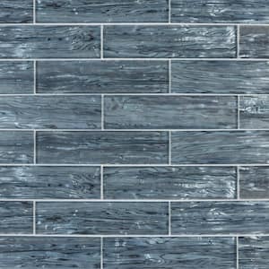 Abalone Gray 3 in. x 12 in. Glossy Glass Wall Tile (10 sq. ft./Case)