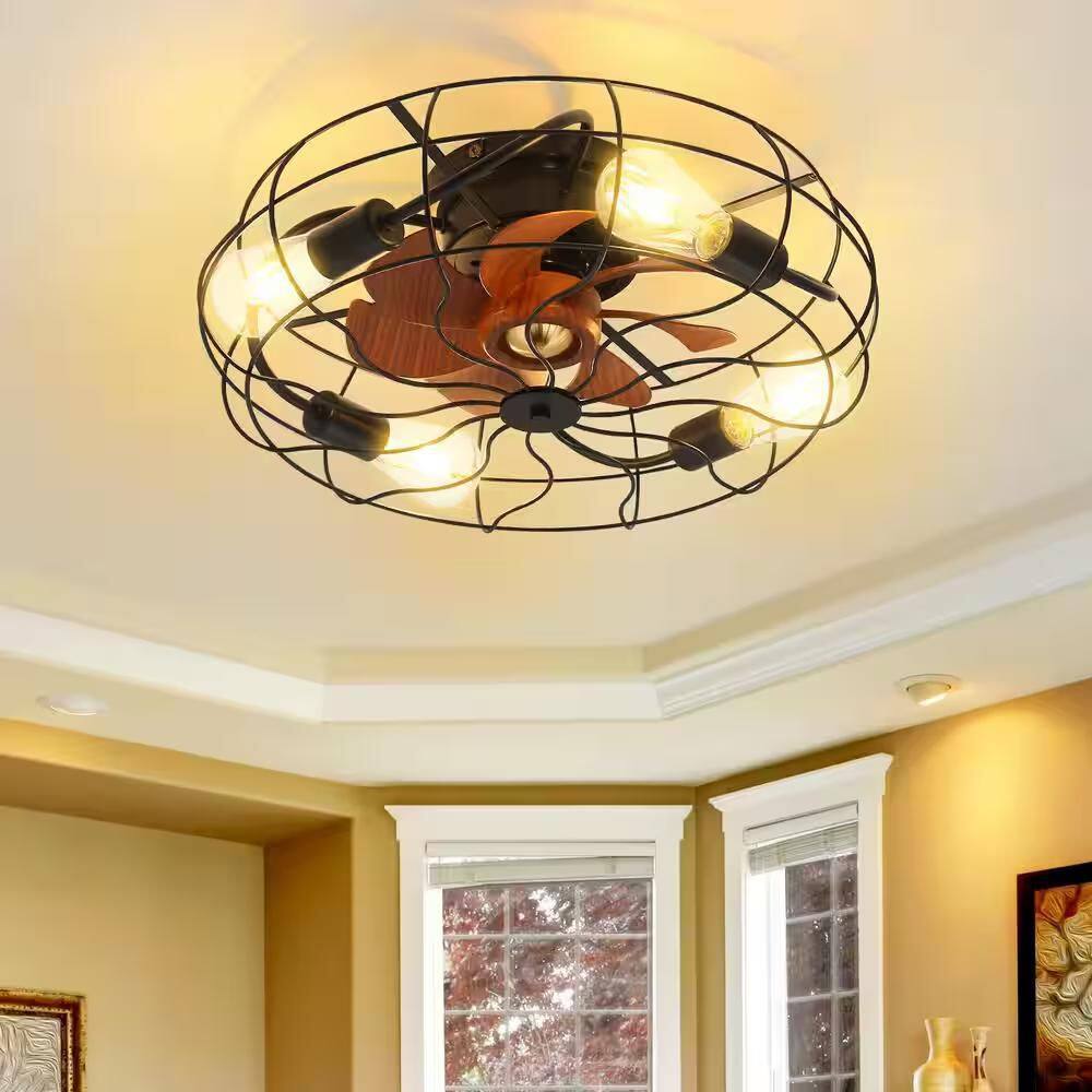 20 in. Indoor Matte Black Ceiling Fan with Light Bulb and Remote Control for Bedroom or Living Room price history on PriceWatchPro