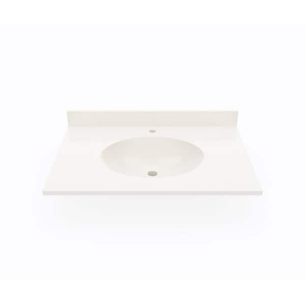 Swan Ellipse 31 in. W x 22 in. D Solid Surface Vanity Top with Sink in Bisque