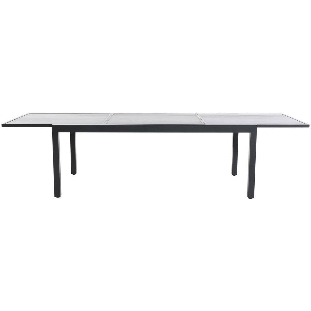 Gray Aluminum 11-Piece Expandable Outdoor Dining Set