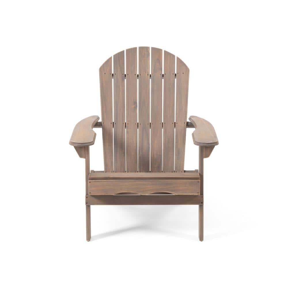 Classic Grey Folding Wood Adirondack Chair