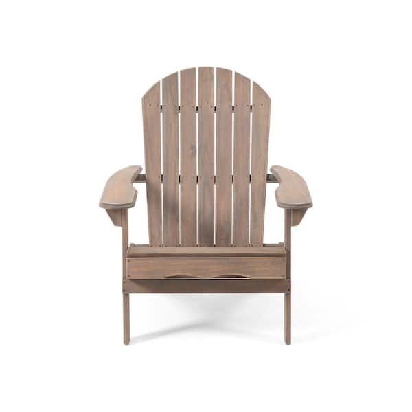 Unbranded Classic Grey Folding Wood Adirondack Chair