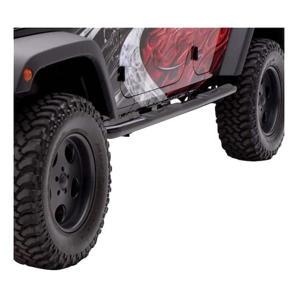 Aries 3-Inch Round Black Steel Nerf Bars, No-Drill, Select Jeep Wrangler JK  Unlimited 35700 - The Home Depot