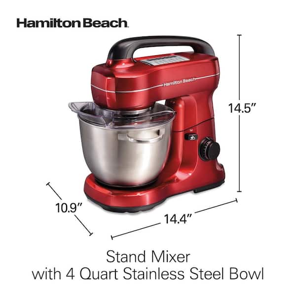 Hamilton Beach 4 Qt. 7-Speed Red Stand Mixer with Tilt Head
