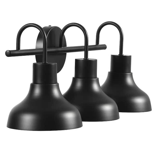 TRIBESIGNS WAY TO ORIGIN 24 in. 3-Light Modern Bath Vanity Light with Black Finish, Open Round Shape, Indoor Wall Sconce, Round Tube