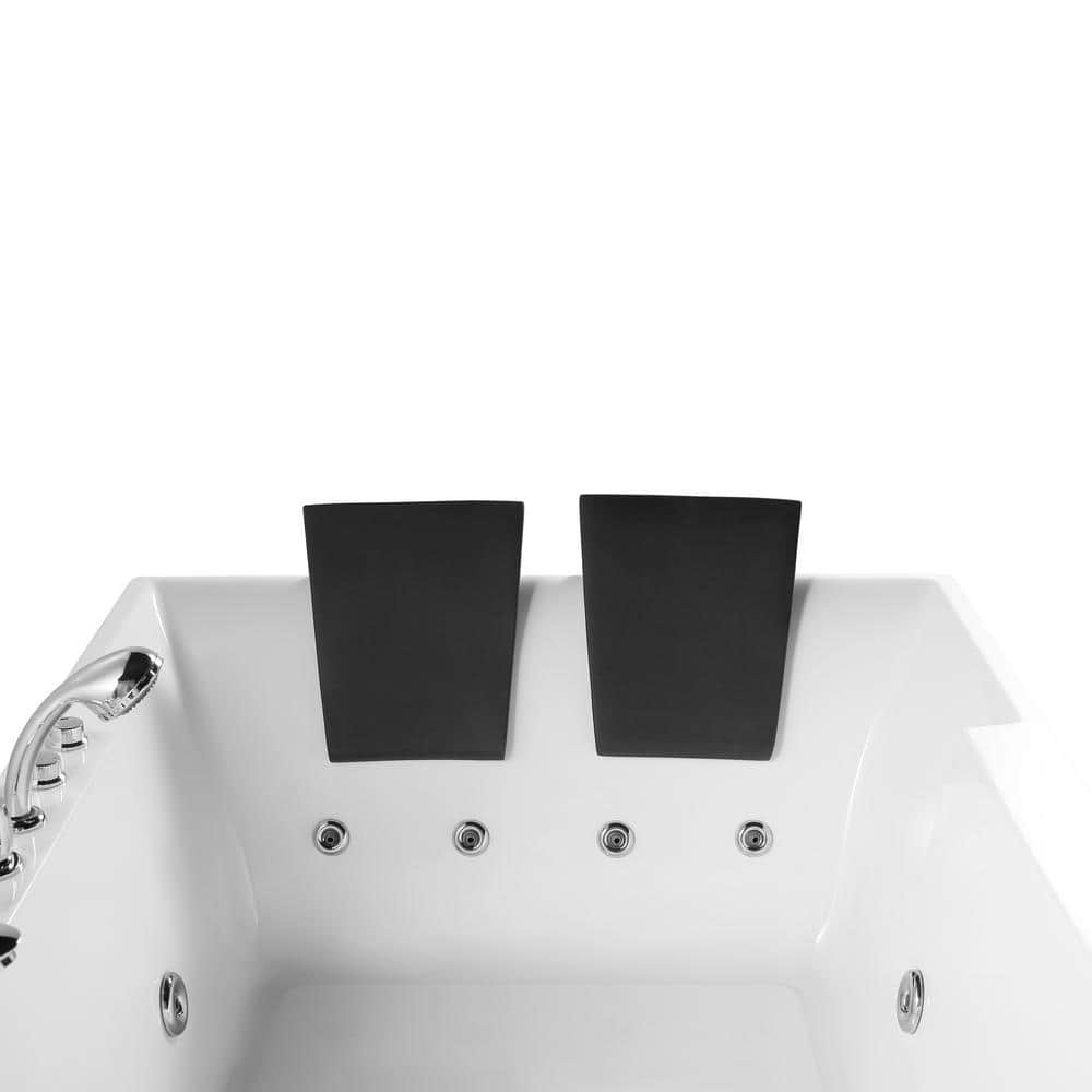 Modern White Acrylic 72'' x 48'' Alcove Whirlpool Bathtub