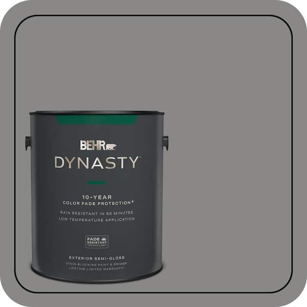 BEHR DYNASTY 1 gal. #PPU26-04 Falcon Gray Semi-Gloss Enamel Exterior Stain-Blocking Paint & Primer