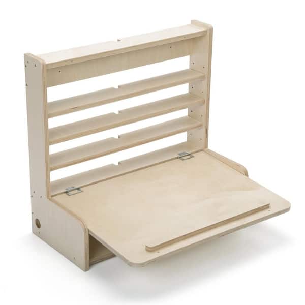 Unbranded 24 in. Oak Wall Mounted Floating Desk