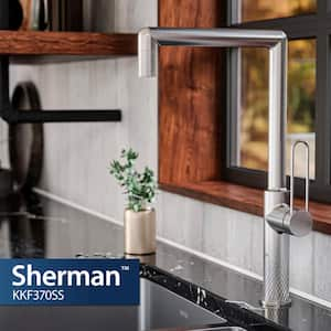 Sherman Single Handle Deck Mount Standard Kitchen Faucet in Stainless Steel