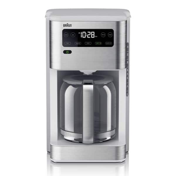 Braun PureFlavor 14-Cup Programmable Stainless Steel White Drip Coffee Maker