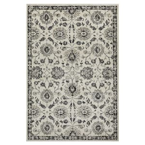 Celena Ashbil Cream 6 ft. 7 in. x 9 ft. 2 in. Floral Polypropylene Area Rug