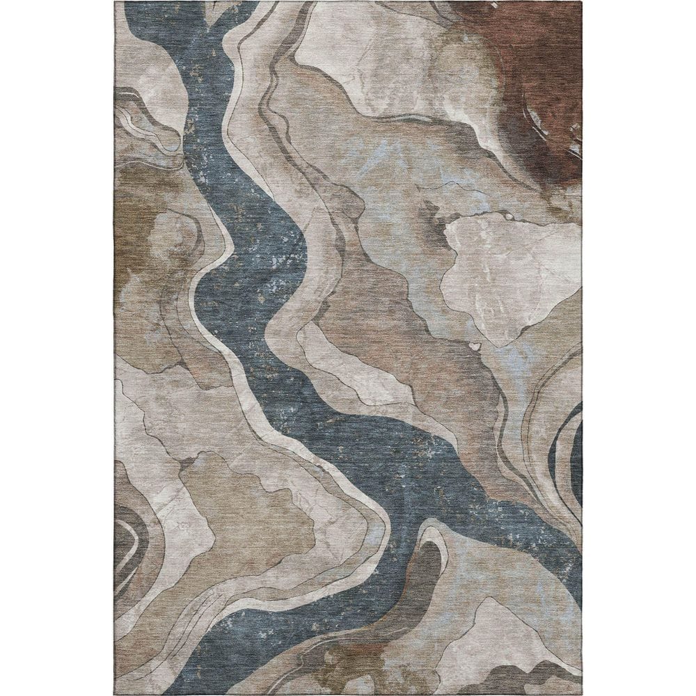 Mayfield Premium Machine Washable Abstract AMF2219 Beige 3 ft. x 4 ft. Area Rug price history on PriceWatchPro