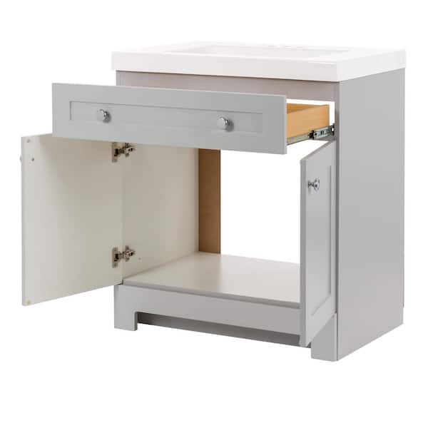 Glacier Bay Everdean 31 in. Single Sink Pearl Gray Bath Vanity with ...