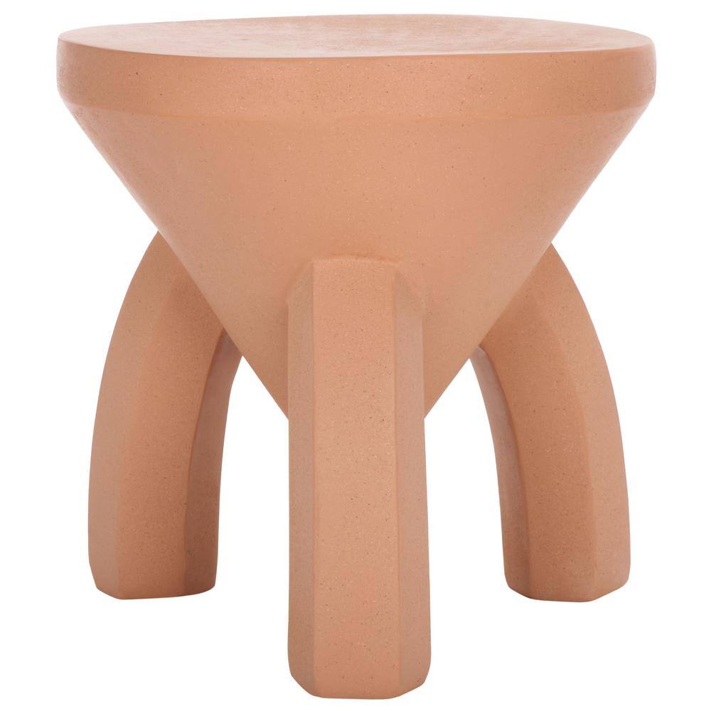 Terracotta Round Concrete End Table