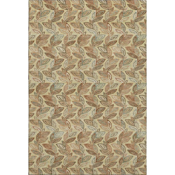 Mayfield Premium Machine Washable Abstract AMF2557 Wheat 10 ft. x 14 ft. Area Rug