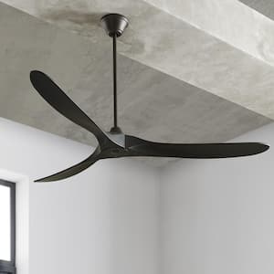 Maverick Max 70 in. Modern Indoor/Outdoor Matte Black Ceiling Fan with Matte Black Blades and 6-Speed Remote Control