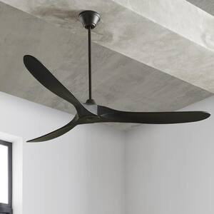 Maverick Max 70 in. Indoor/Outdoor Matte Black Ceiling Fan with Matte Black Blades, DC Motor and 6-Speed Remote Control
