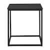 StyleWell Donnelly Black Square End Table with Black Wood Top (20 in. W ...