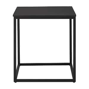 Donnelly Black Square End Table with Black Wood Top (20 in. W x 22 in. H)