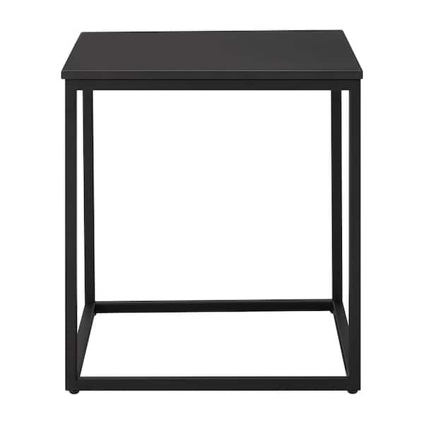 StyleWell Donnelly Black Square End Table with Black Wood Top (20 in. W x 22 in. H)