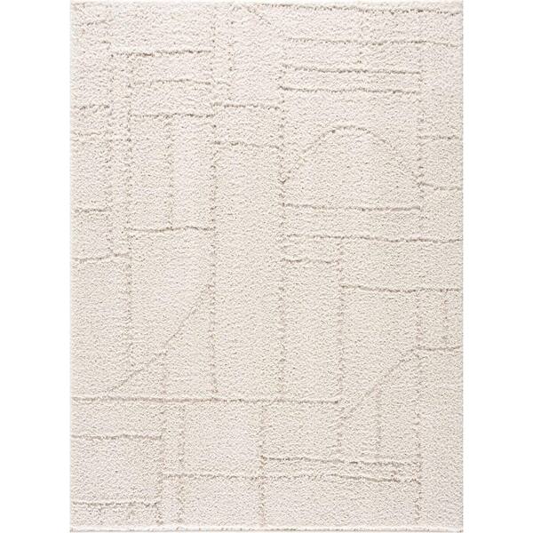 HAUTELOOM Andia 8 ft. x 10 ft. Cream, White Area Rug HMSGANDIAA207101000 The Home Depot