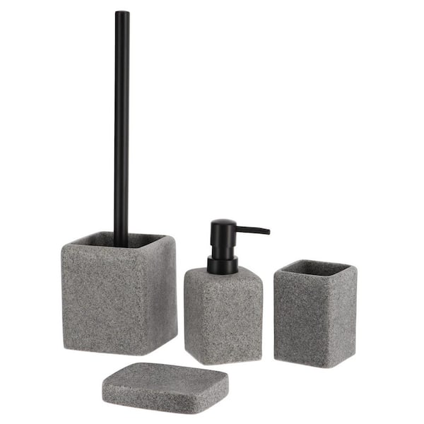 Scotch-Brite White/Grey Plastic Bath Accessory Set Scotch-Brite White/Grey Plastic Bath Accessory Set
