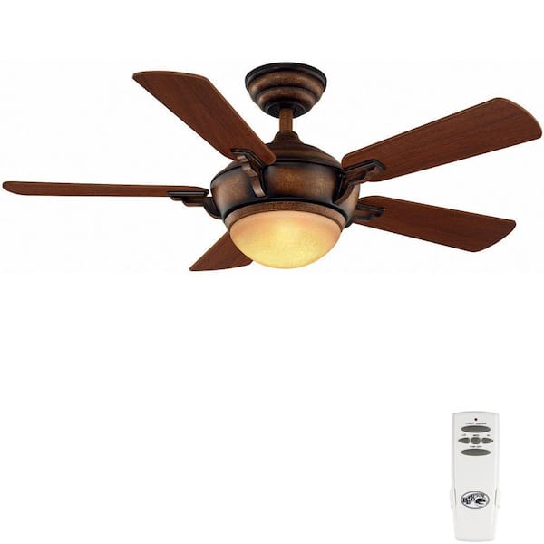 Hampton Bay Midili 44 in. Indoor Gilded Espresso Ceiling Fan with Light Kit and Remote Control
