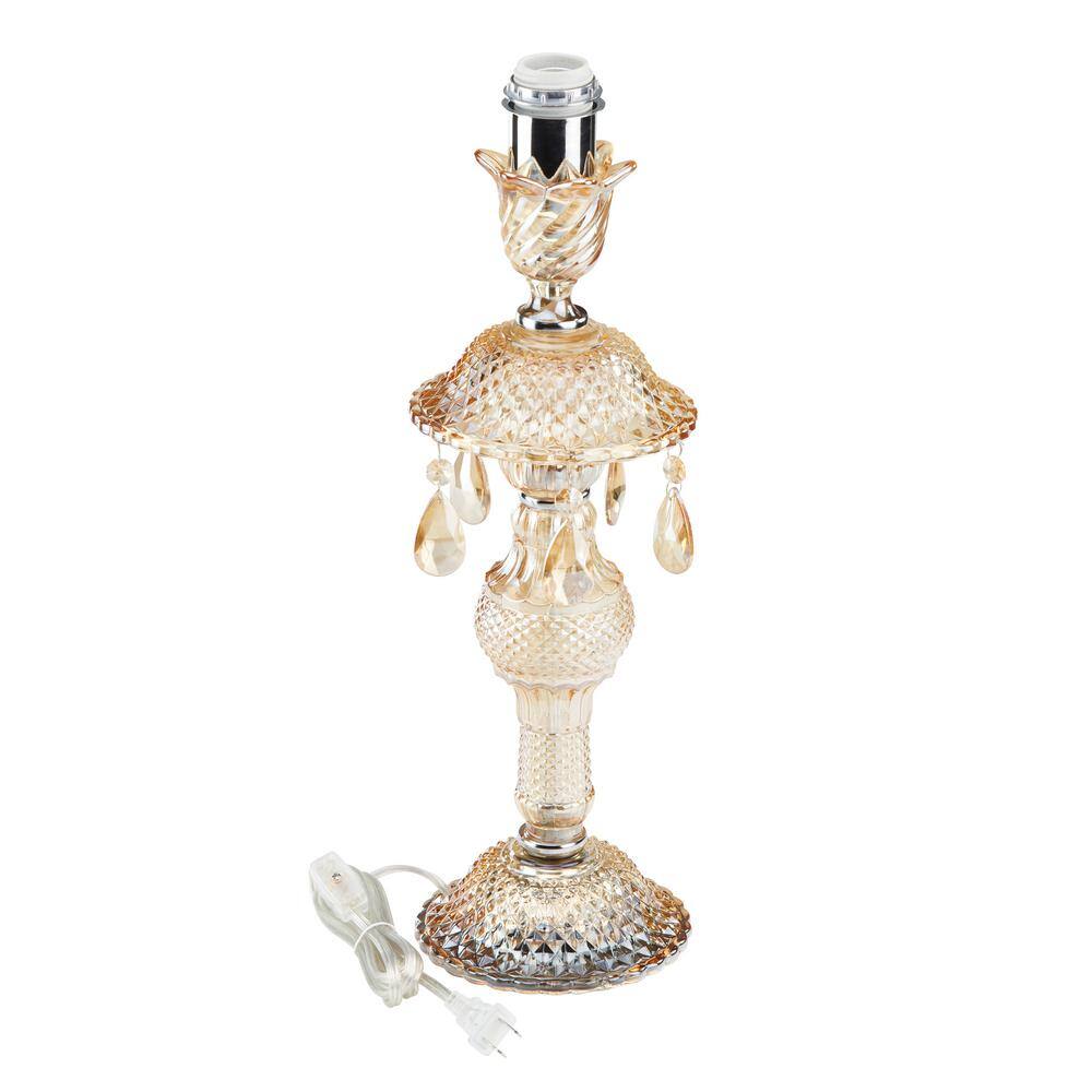 Tegan 24" Champagne Metal and Glass Table Lamp