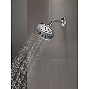 Pivotal 5-Spray Patterns 1.75 GPM 6 in. Wall Mount Fixed Shower Head with H2Okinetic in Lumicoat Chrome