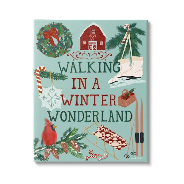 Stupell Industries Winter Wonderland Phrase by Hannah by att 1-Piece Unframed Graphic Print Animal Poster Art Print 30 in. x 24 in.